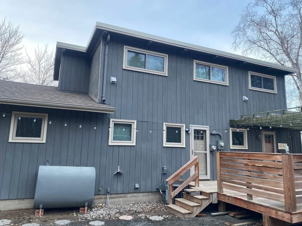 Full exterior: windows, siding & door, Exterior